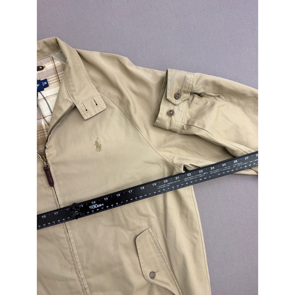 Polo Golf Ralph Lauren Harrington Jacket Tan Khaki Plaid Lined Mens Medium - Picture 6 of 12